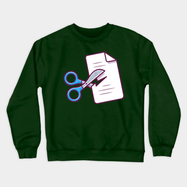 Scissor Cutting Paper Cartoon Crewneck Sweatshirt by Catalyst Labs